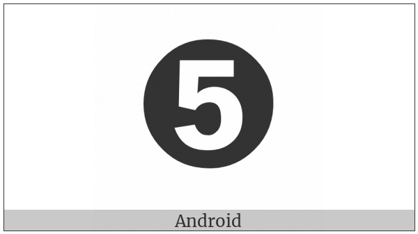 Dingbat Negative Circled Sans-Serif Digit Five on various operating systems