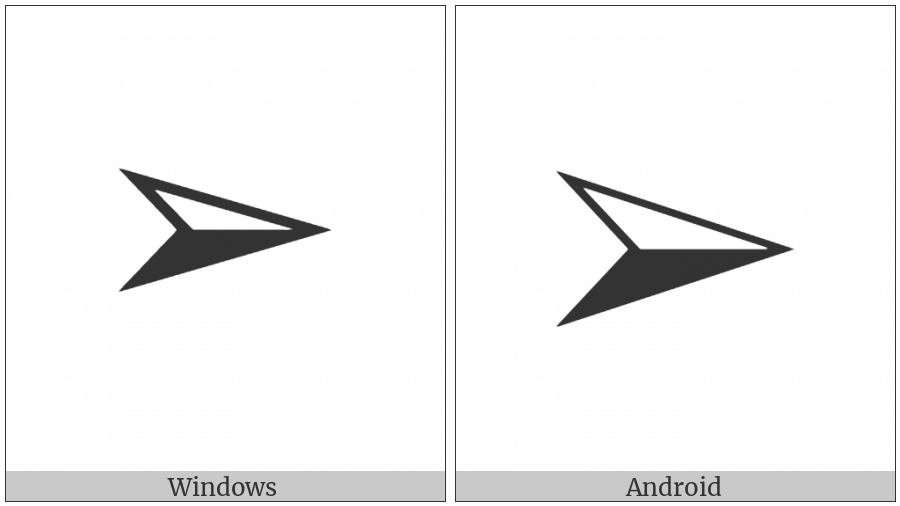 Three-D Top-Lighted Rightwards Arrowhead on various operating systems