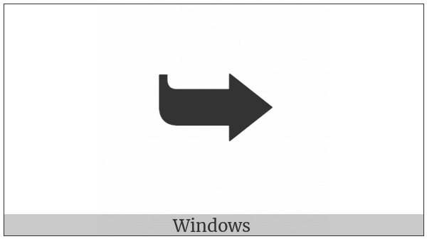 Heavy Black Curved Downwards And Rightwards Arrow on various operating systems