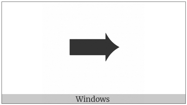Heavy Concave-Pointed Black Rightwards Arrow on various operating systems