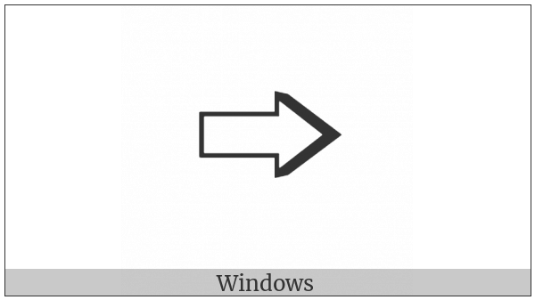 Right-Shaded White Rightwards Arrow on various operating systems
