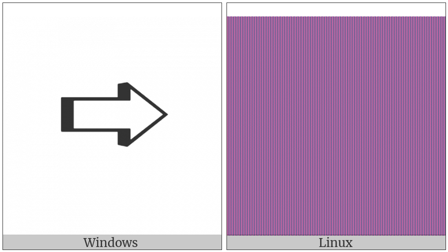 Left-Shaded White Rightwards Arrow on various operating systems