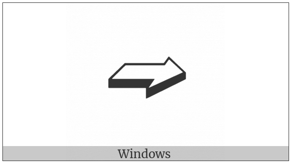Back-Tilted Shadowed White Rightwards Arrow on various operating systems