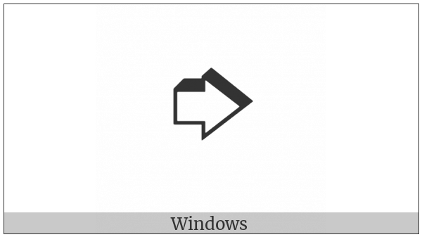 Heavy Upper Right-Shadowed White Rightwards Arrow on various operating systems