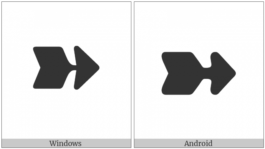 Heavy Wedge-Tailed Rightwards Arrow on various operating systems