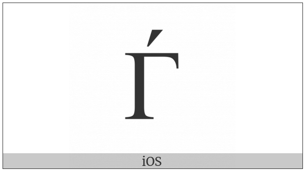 Cyrillic Capital Letter Gje on various operating systems
