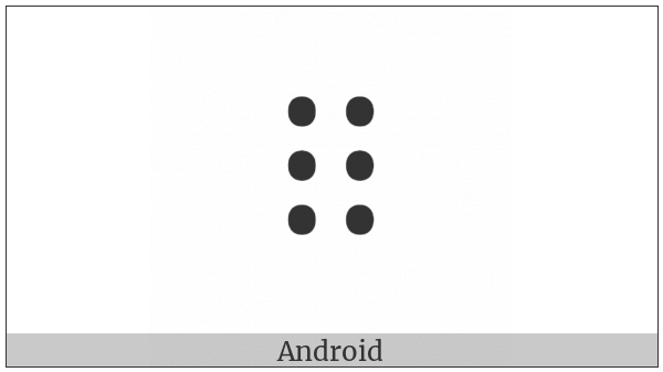 Braille Pattern Dots-123456 on various operating systems