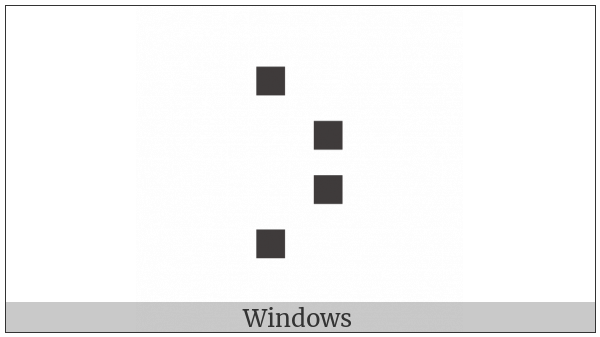 Braille Pattern Dots-1567 on various operating systems