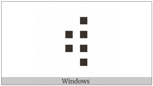 Braille Pattern Dots-234568 on various operating systems
