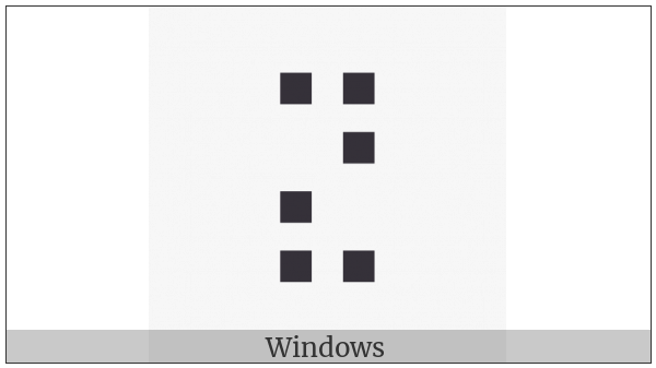 Braille Pattern Dots-134578 on various operating systems