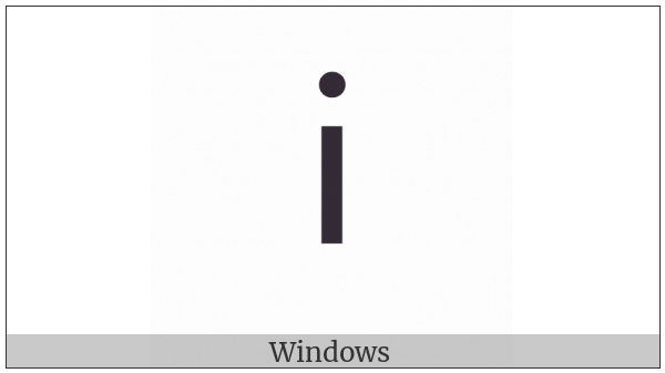 Latin Small Letter I on various operating systems