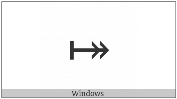Rightwards Two-Headed Arrow From Bar on various operating systems