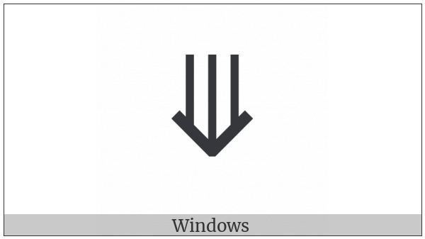 Downwards Triple Arrow on various operating systems