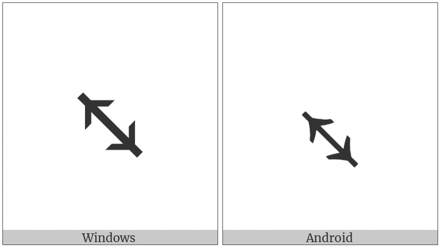 North West And South East Arrow on various operating systems