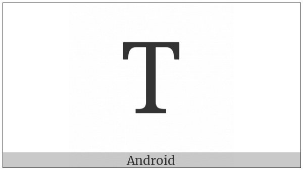 Cyrillic Capital Letter Te on various operating systems