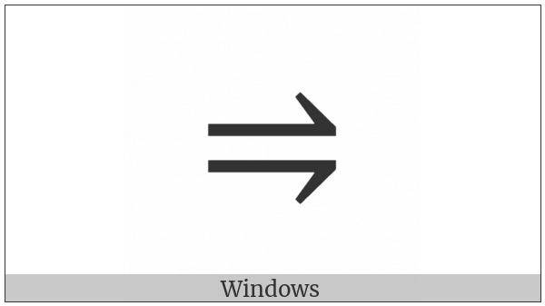 Rightwards Harpoon With Barb Up Above Rightwards Harpoon With Barb Down on various operating systems