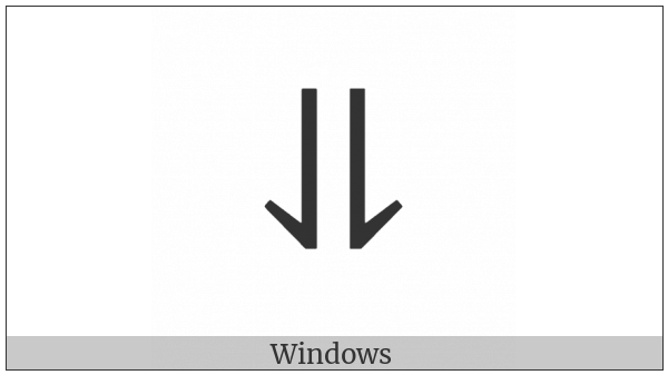Downwards Harpoon With Barb Left Beside Downwards Harpoon With Barb Right on various operating systems