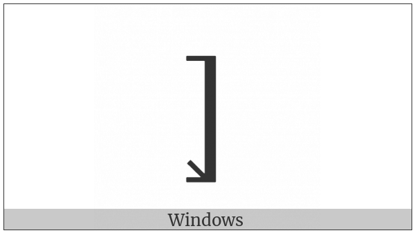 Right Square Bracket With Tick In Bottom Corner on various operating systems