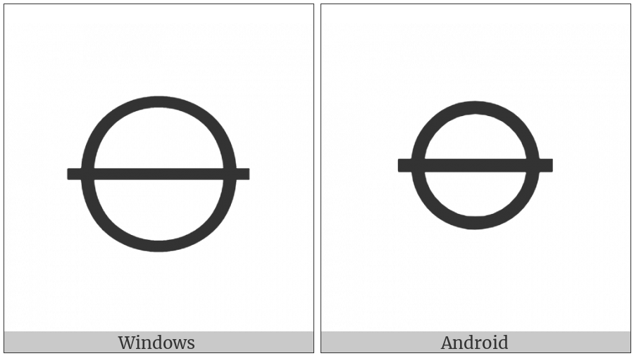 Circle With Horizontal Bar on various operating systems