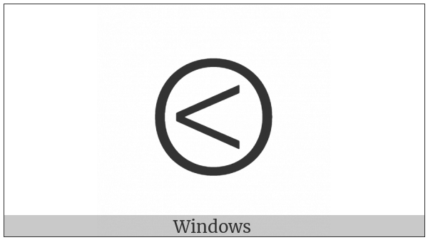 Circled Less-Than on various operating systems