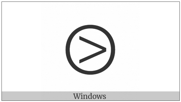 Circled Greater-Than on various operating systems