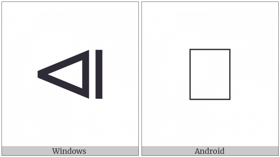 Left Triangle Beside Vertical Bar on various operating systems