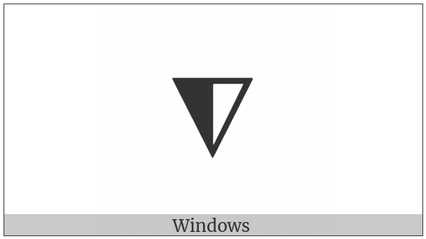 Down-Pointing Triangle With Left Half Black on various operating systems