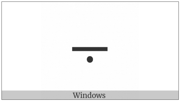 Minus Sign With Dot Below on various operating systems