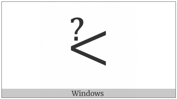 Less-Than With Question Mark Above on various operating systems
