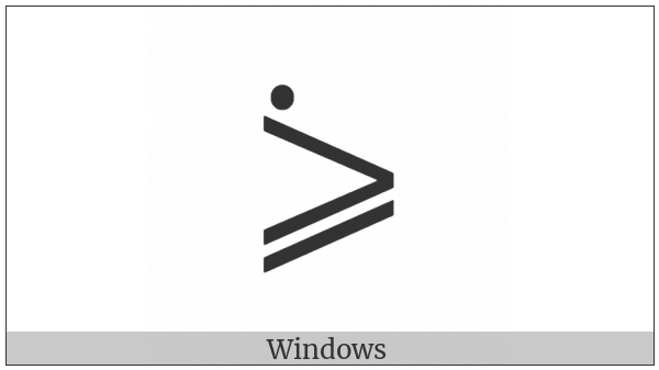 Greater-Than Or Slanted Equal To With Dot Above Left on various operating systems