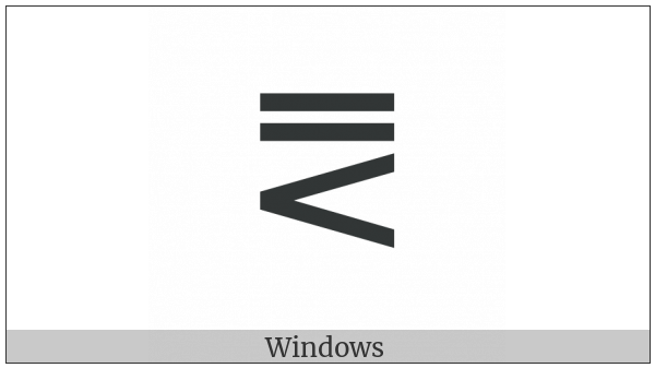 Double-Line Equal To Or Less-Than on various operating systems