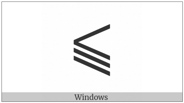 Double-Line Slanted Less-Than Or Equal To on various operating systems