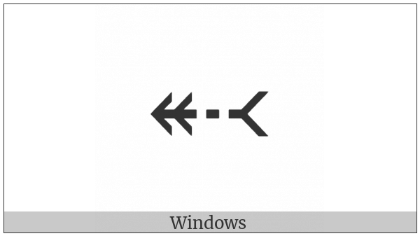 Leftwards Two-Headed Triple Dash Arrow on various operating systems