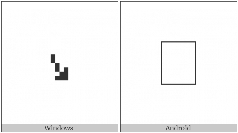 Short Backslanted South Arrow on various operating systems
