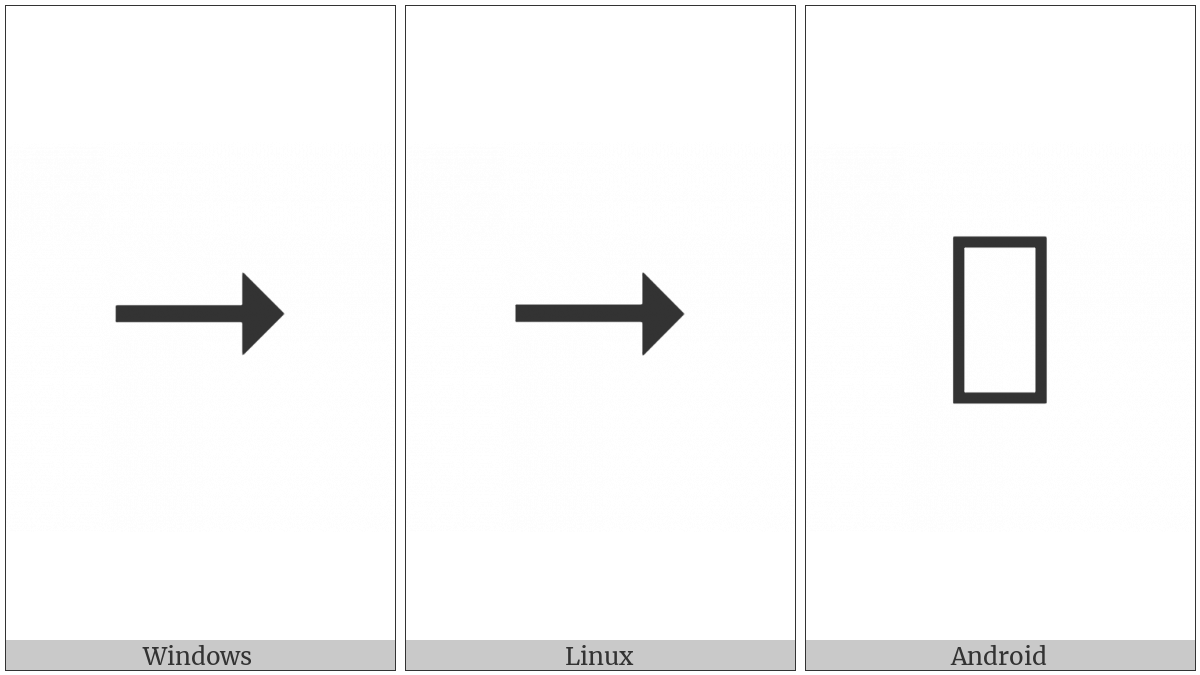Rightwards Triangle-Headed Arrow on various operating systems