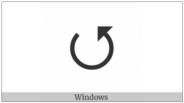 Anticlockwise Triangle-Headed Open Circle Arrow on various operating systems