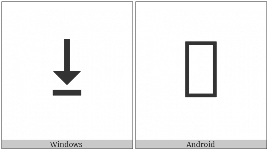 Downwards Triangle-Headed Arrow To Bar on various operating systems