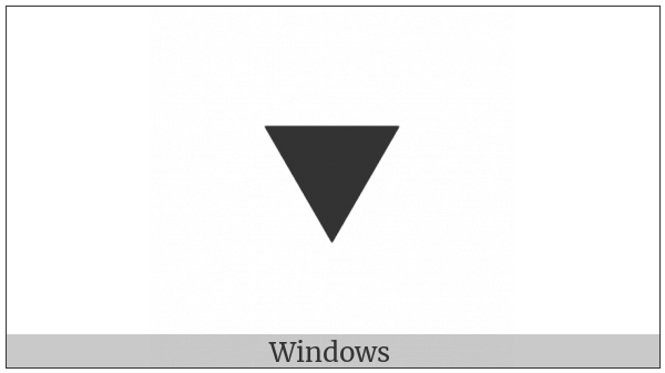 Black Medium Down-Pointing Triangle Centred on various operating systems
