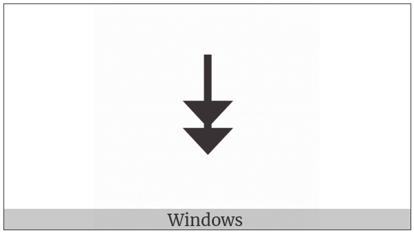 Downwards Two-Headed Arrow With Triangle Arrowheads on various operating systems