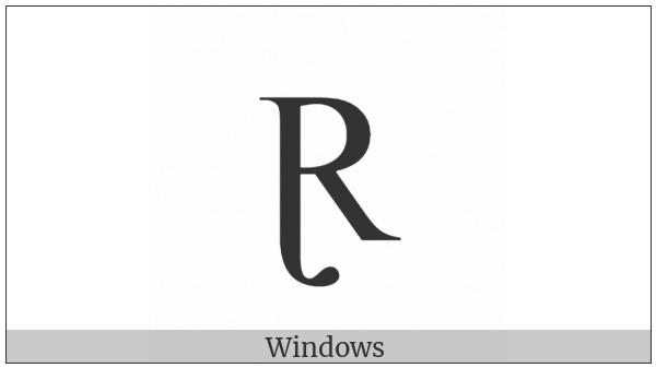Latin Capital Letter R With Tail on various operating systems