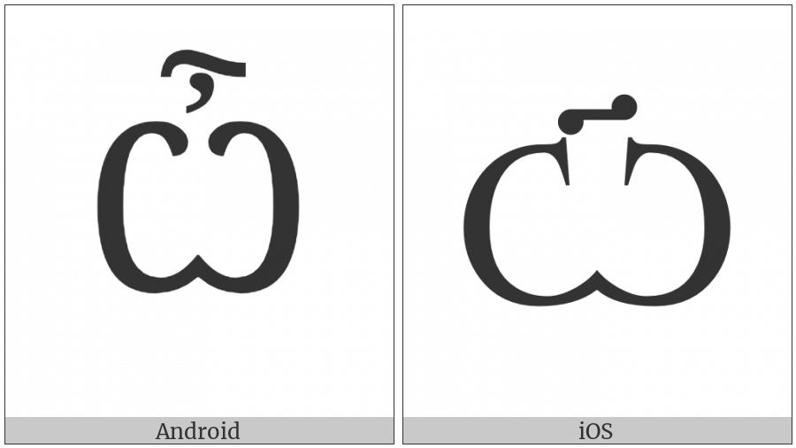 Cyrillic Capital Letter Omega With Titlo on various operating systems