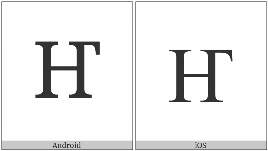 Cyrillic Capital Ligature En Ghe on various operating systems