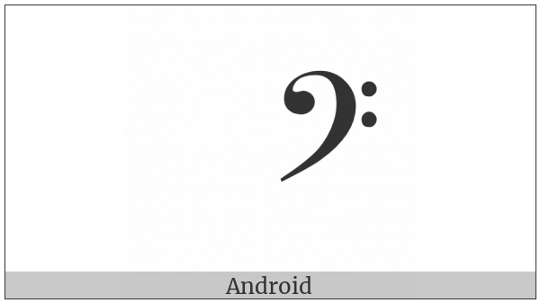 Musical Symbol F Clef on various operating systems