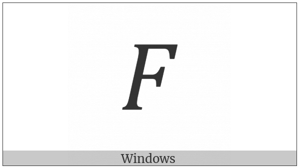 Mathematical Italic Capital F on various operating systems