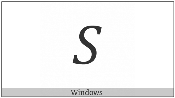 Mathematical Italic Capital S on various operating systems