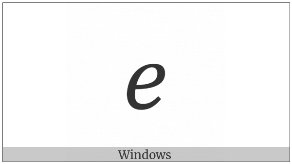 Mathematical Italic Small E on various operating systems