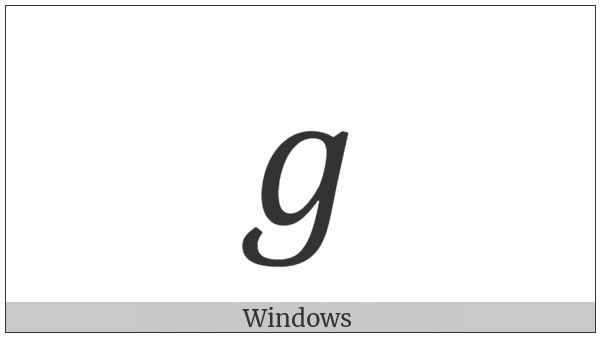 Mathematical Italic Small G on various operating systems