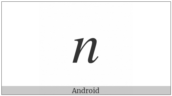Mathematical Italic Small N on various operating systems