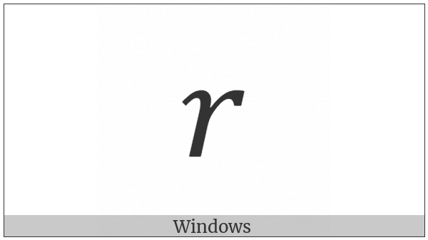 Mathematical Italic Small R on various operating systems
