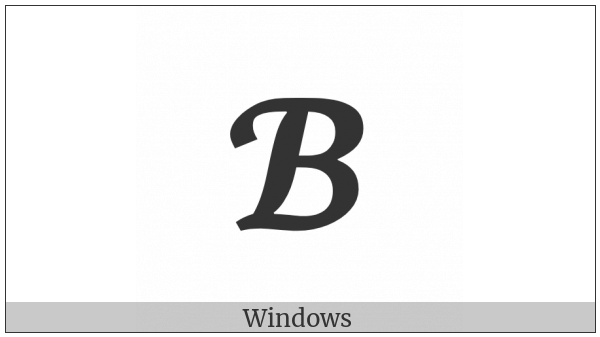 Mathematical Bold Script Capital B on various operating systems